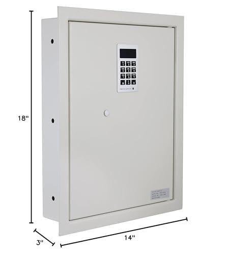 Protex Safe Co. Protex Safe Electronic Keypad Wall Safe (PWS-1814E), Burglary Resistant wall safe, digital electronic locking system, velvet interior, automatic door opening, 2 Removable shelves