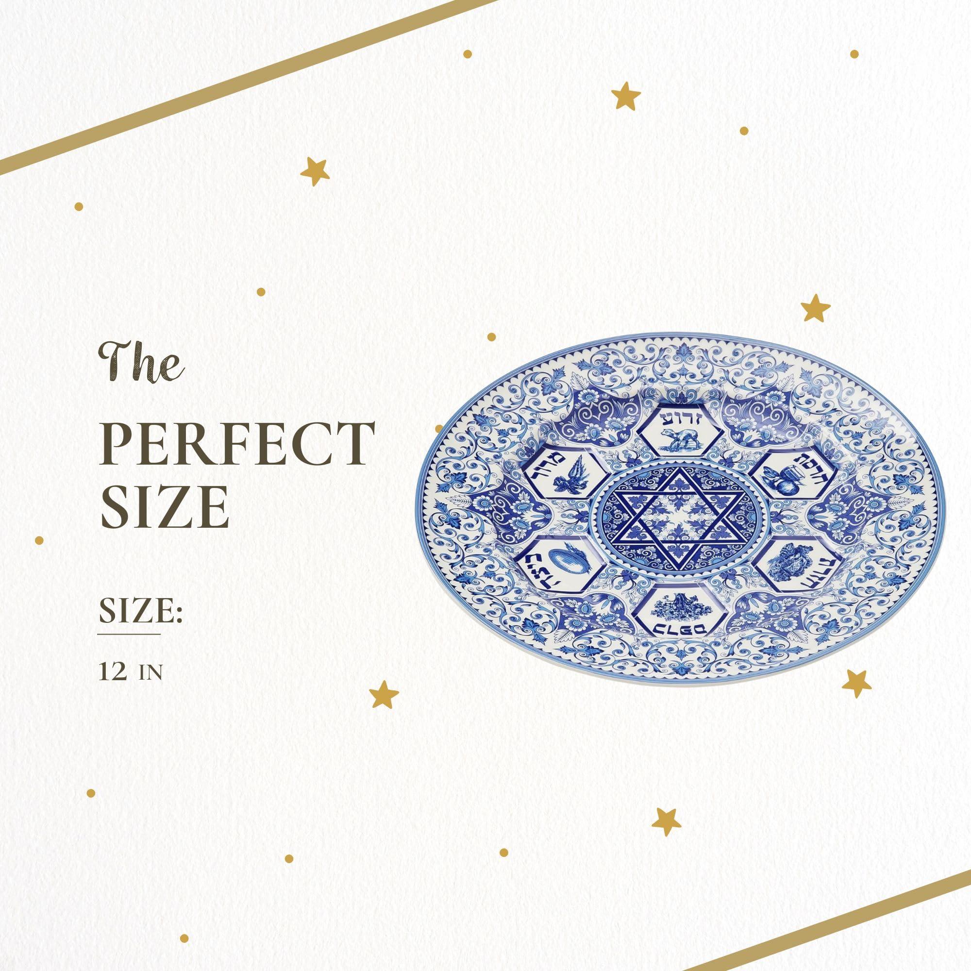 Spode Spode Judaica Passover Seder Plate | 12 Inch Round Pesach Kaarah | Made of Fine Porcelain | Dishwasher Safe