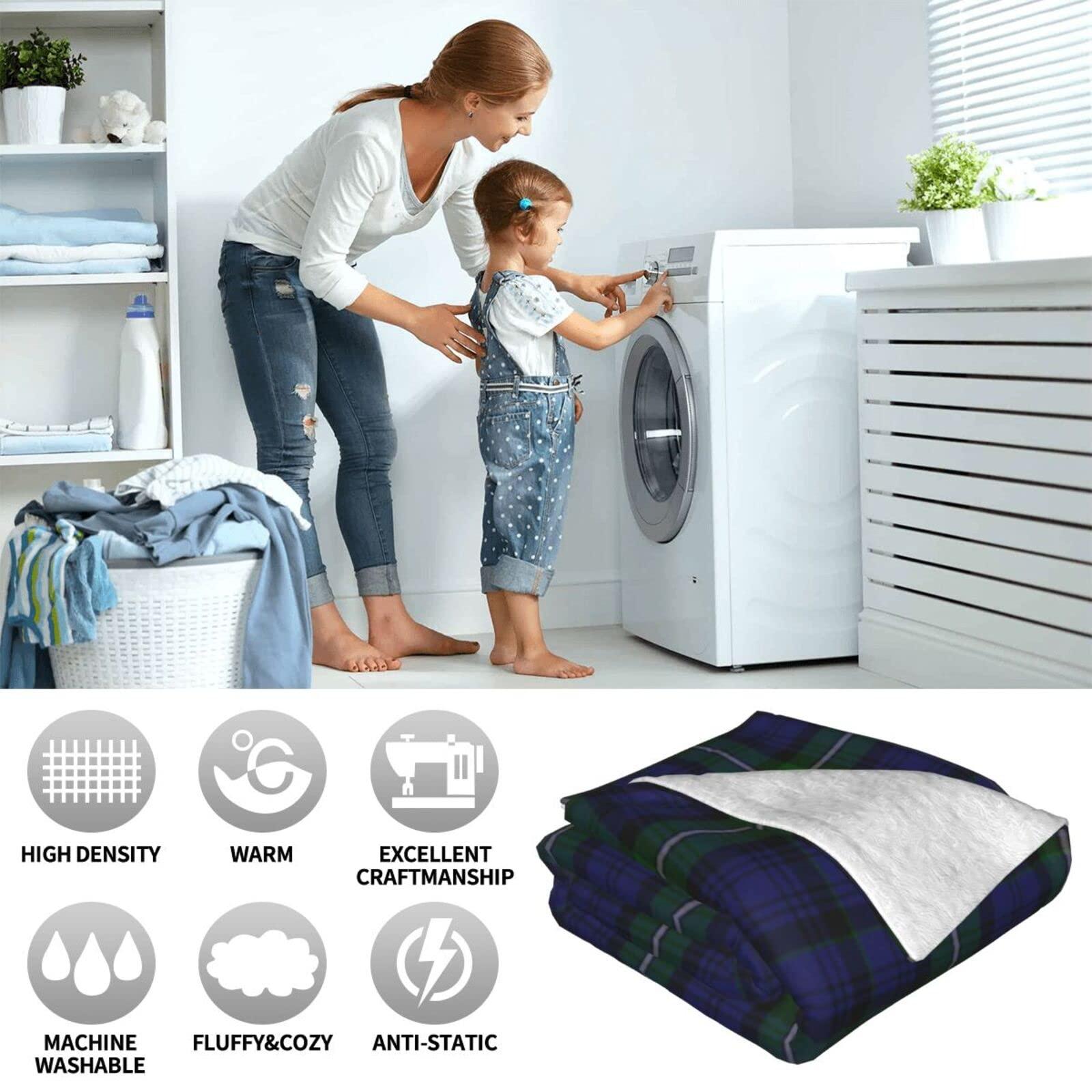 Yssammns Yssammns Air Conditioning Plush Blanket, Clan Forbes Tartan Plaid Fleece Blanket Sofa Plush Blanket Sofa Bed Blanket for All Seasons 80\"x60\"