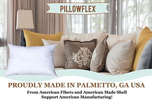 Pillowflex Pillowflex Set of 2 Synthetic Down Alternative Pillow Inserts for Shams, Soft & Plush Pillow Inserts, Faux Down Alternative Pillows or Micro Denier, Cotton Blended Shell Fabric - (12 Inch by 16 Inch)