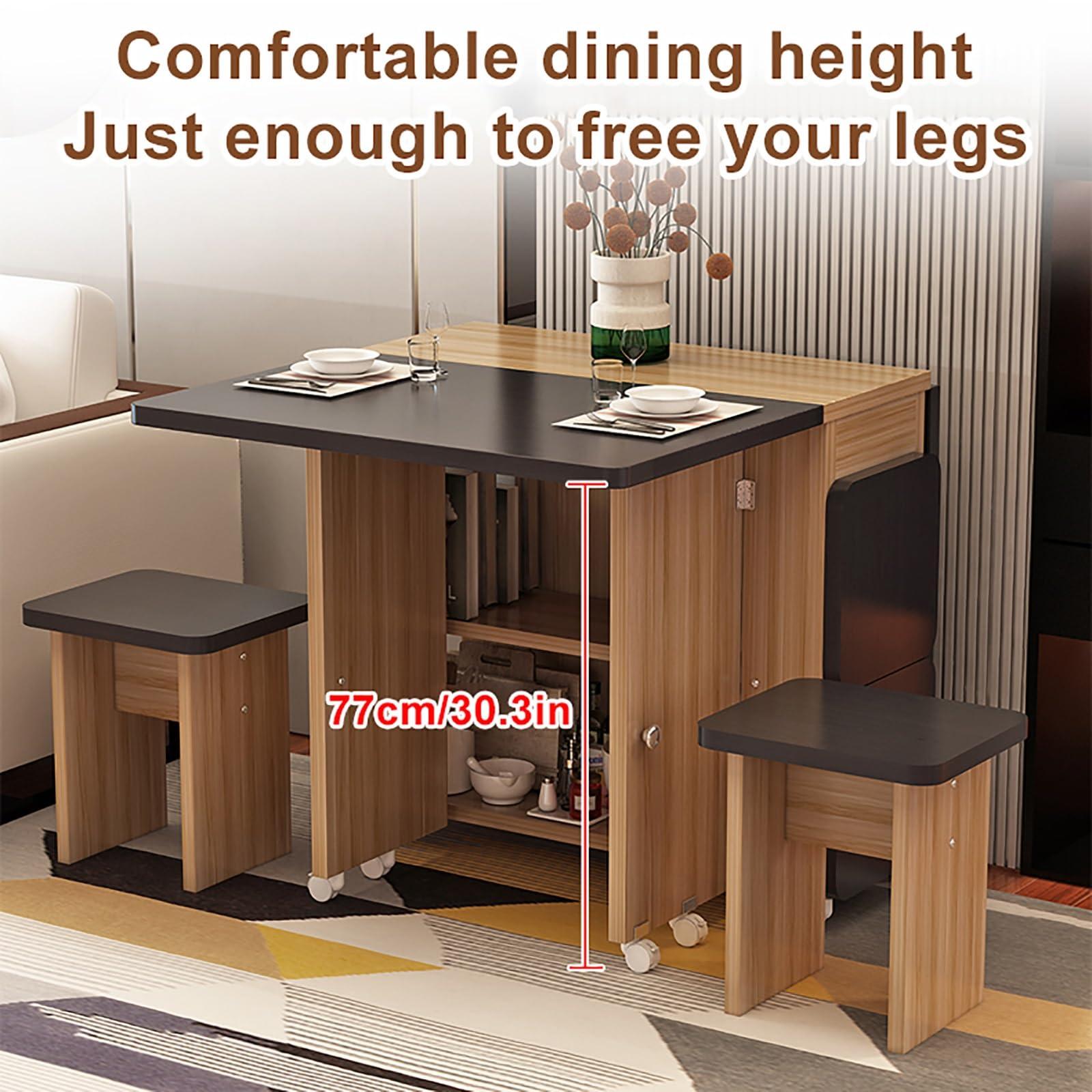 SFJATTA Square Dining Table And 4 Chairs Set, Foldable Tables And Chairs, Coffee Table And Chair Combination Balcony Living Room Dining Table, Used For Living Room And Kitchen Rest(Color:1.2m white suit 2)