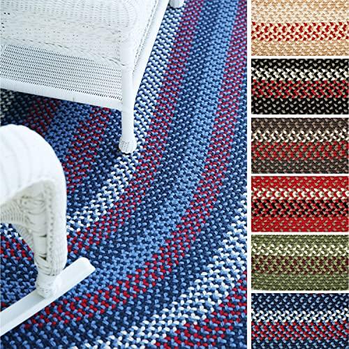 Rhody Rug Rhody Rug Mission Hill Indoor/Outdoor Braided Area Rug High Traffic Sage Green 2' x 3' Oval Reversible 2' x 3' Accent, Outdoor, Indoor Entryway Oval