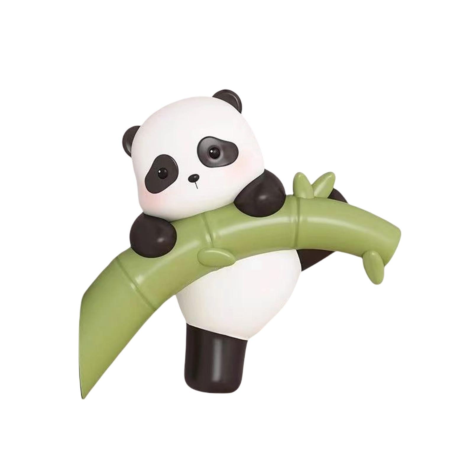 Whbbbj Whbbbj Panda Bamboo Wall Decoration, Panda Bamboo Wall Hanging Sculpture, Creative Panda Wall Decor, Panda Bamboo Staue Ornament, Modern Resin Panda Statues, for Room Bedroom Wall Decoration Pendant