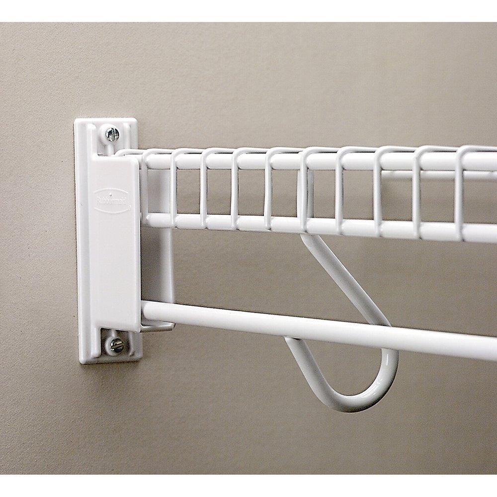 Rubbermaid Wall Mount Bracket, 2 1/2 in Height, 3 11/16 in Width, 4 1/2 in Length, Plastic, White