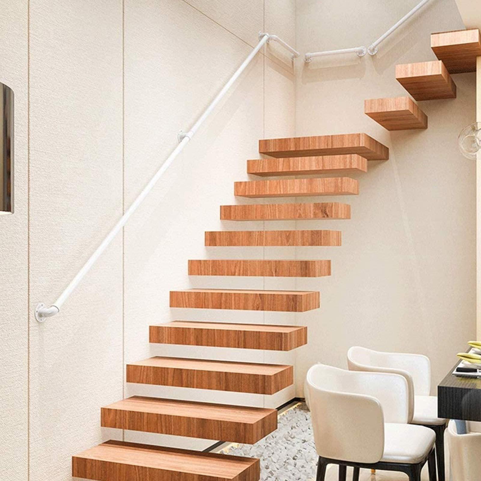 WYFZT Modern White Stairs Banister Handrail for Indoor and Outdoor - 1ft~20ft Complete Kit, 1m 1.5m 2m 2.5m 3m Staircase Railing Safety Hand Rails (Size : 2ft/60cm)