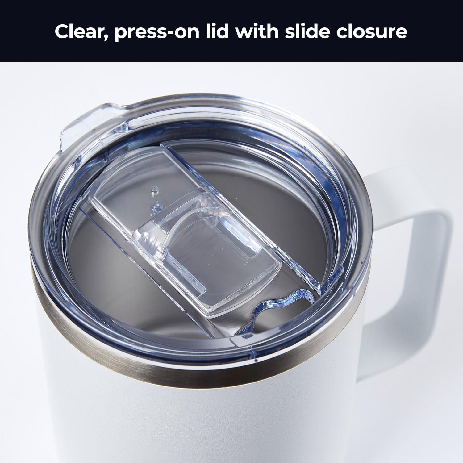 GAM CREATIVE GAM Personalized Insulated Coffee Mug - Laser Engraved - 10 oz Coffee Mug - Stainless Steel Customizable Tumbler with Handle Birthday Monogram Coffee Mug with Name, Custom Gift for Bridal Party, White