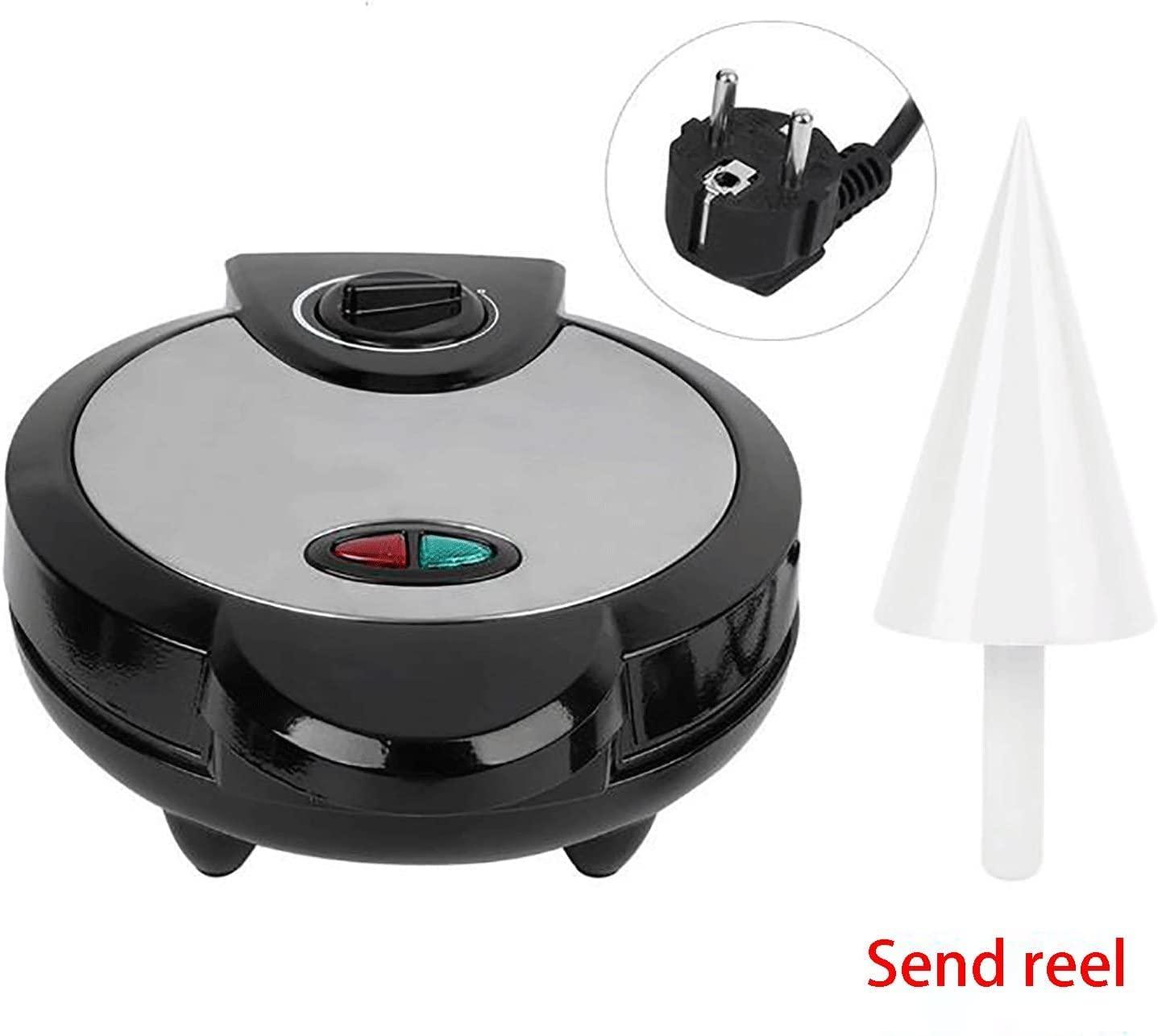PRABOS PRABOS Waffle Cone and Bowl Maker Homemade Ice Cream Cone Iron Machine Includes Shaper Roller Suitable for Restaurant Dessert Shop Snack Family