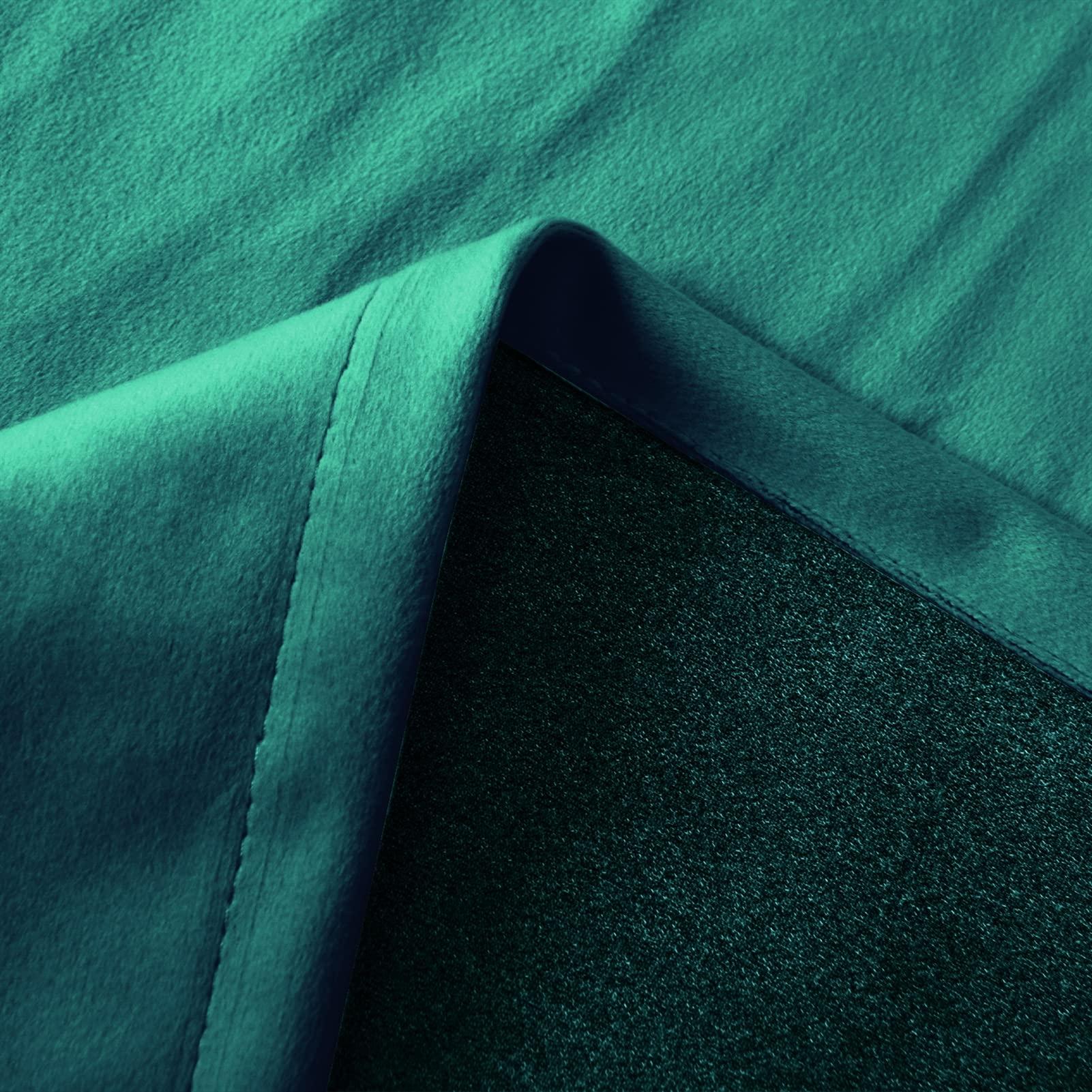 SK Studio SK Studio Velvet Curtains Soft Blackout Curtains Thermal Insulated Window Treatment Velvet Drapes Room Darkening Curtains for Living Room Bedroom, 2 Panels Set, Dark Green, W55 x L63 Inch