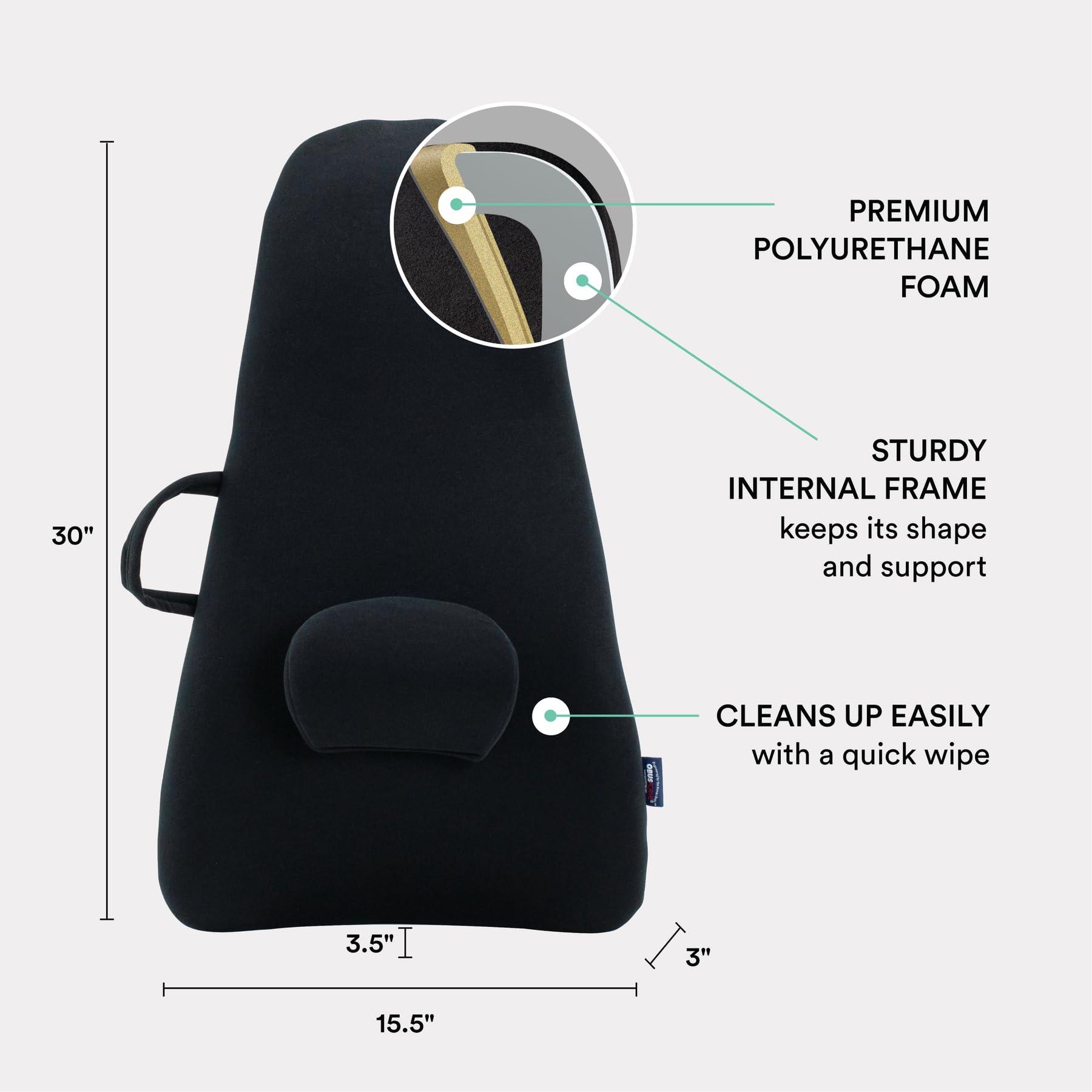 ObusForme ObusForme Highback Backrest Support - Extra Tall Padded Seat Cushion and Lumbar Support Pillow, Portable Posture Support with Soft and Durable Foam