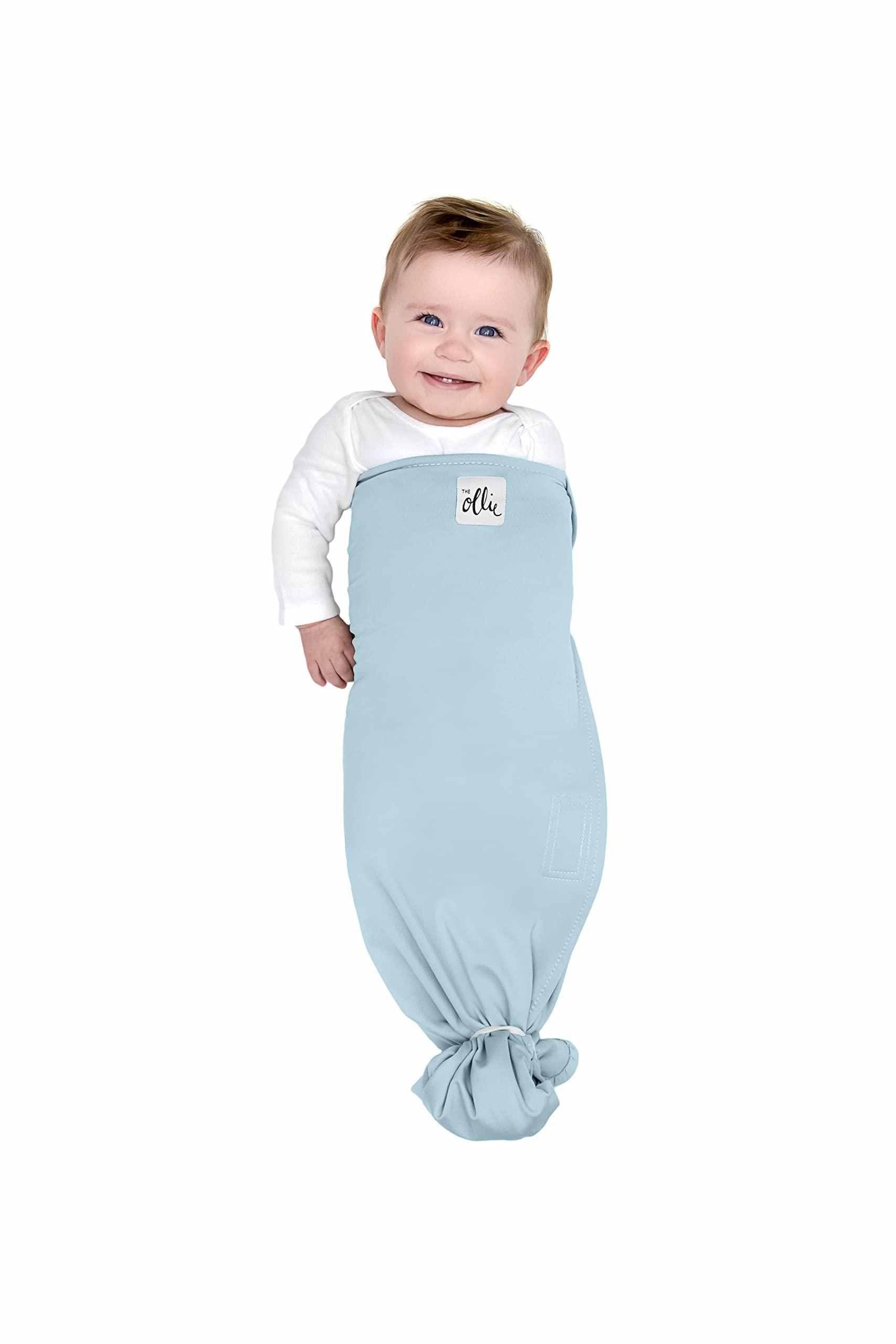 The Ollie World The Ollie Swaddle - Helps to Reduce The Moro (Startle) Reflex - Made from a Custom Designed Moisture-Wicking Material (Sky)