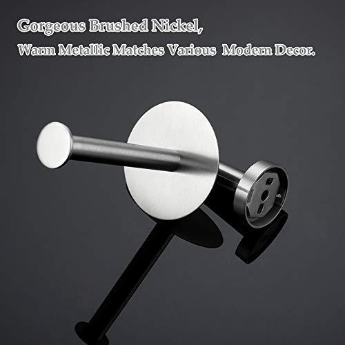 Aomasi Vertical Toilet Paper Holder, Aomasi SUS304 Stainless Steel Toilet Tissue Roll Hanger with Round Plate, Bathroom TP Roll Organizer, Wall Mounted, Brushed Nickel