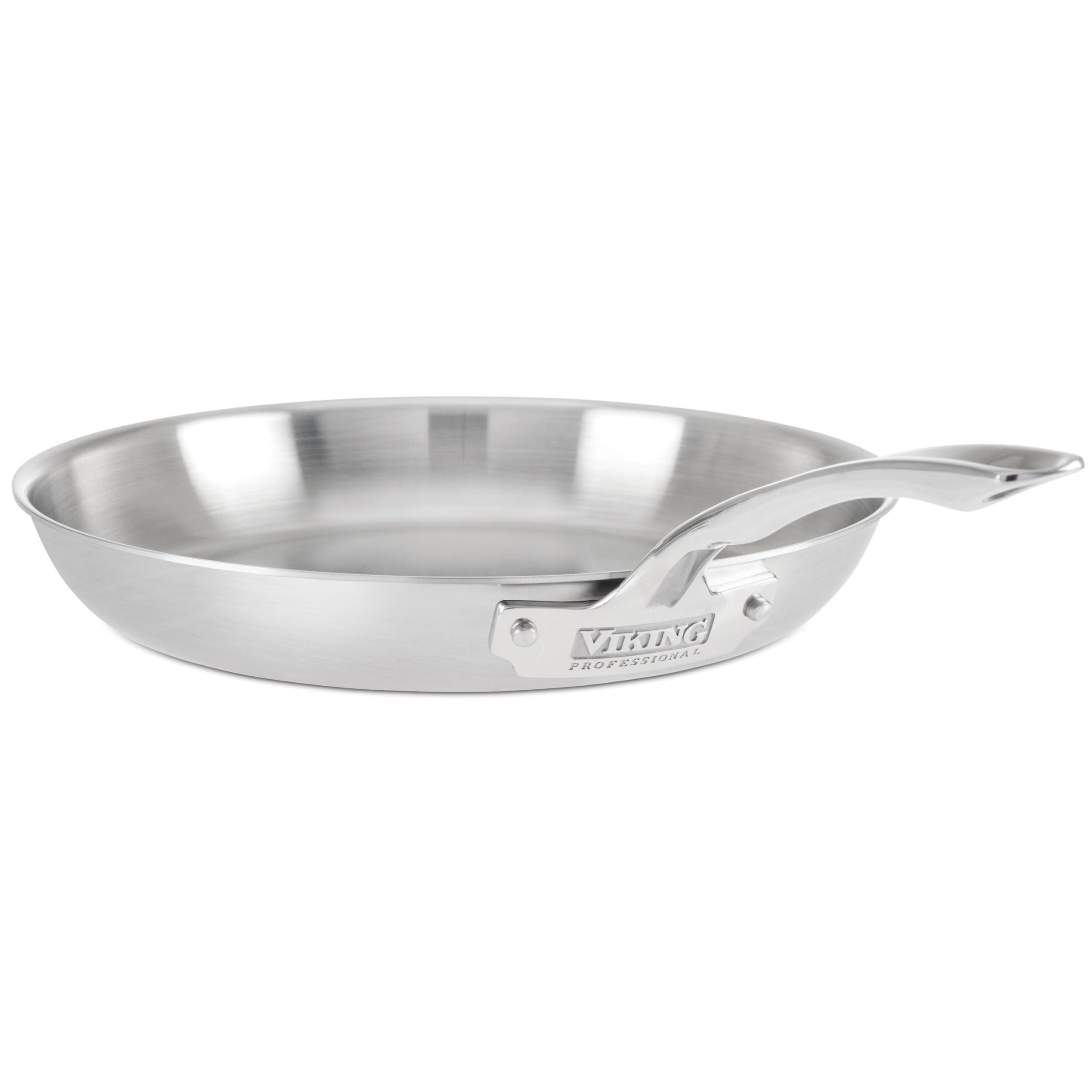 Viking Culinary Viking Culinary Professional 5-Ply Stainless Steel Fry Pan, 12 Inch, Ergonomic Stay-Cool Handle, Dishwasher, Oven Safe, Works on All Cooktops including Induction