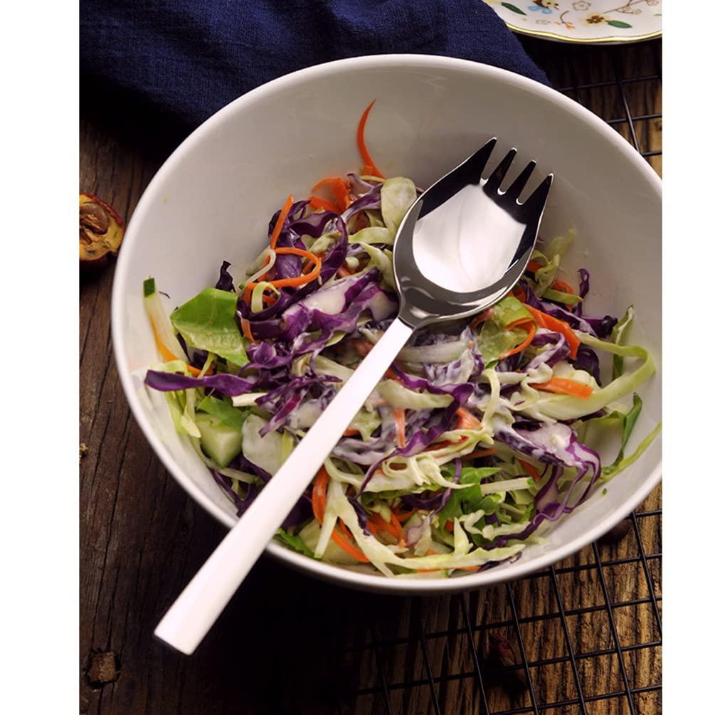 Cabilock 1 Pc 304 Long Handle Spork Cream Spoon Stainless Steel Spoon Salad Spork Salad Spoon