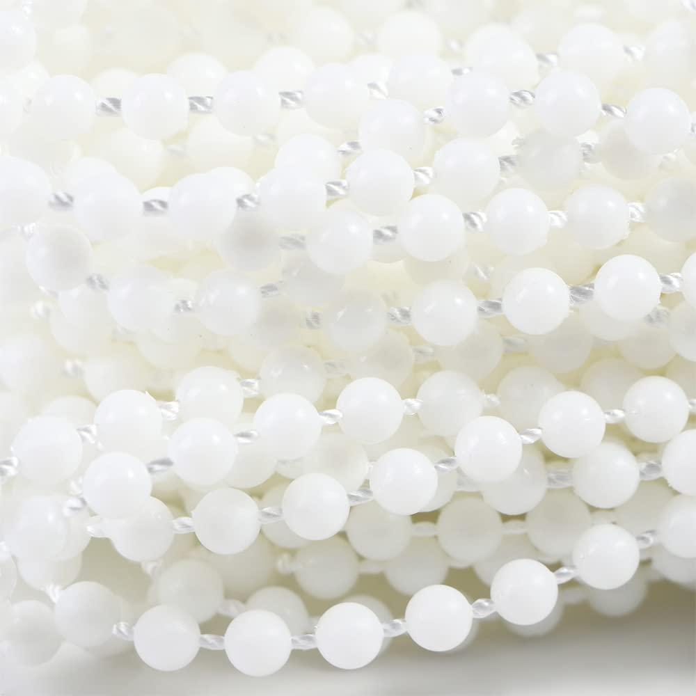 Generic Blind Beaded Chain Vertical Roman Chain Pull Cord Roller Blind Plastic White with Connectors Blind Chain