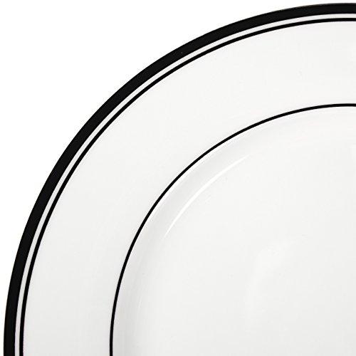 Amazon Basics Amazon Basics 16-Piece Cafe Stripe Kitchen Dinnerware Set, Plates, Bowls, Mugs, Service for 4, Black