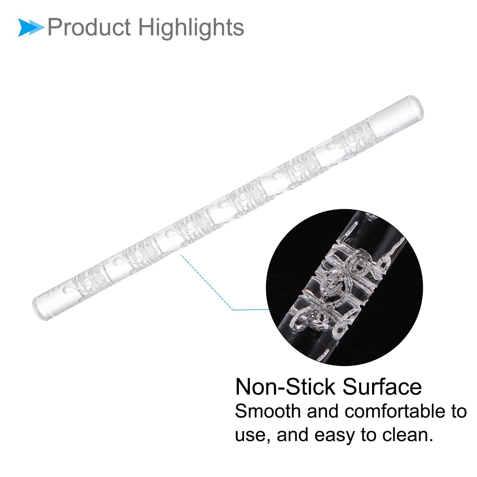 CoCud CoCud Acrylic Rolling Pin, 6.3\" Length, Acrylic Small Musical Note Pattern Non-Stick Surface Textured Baking Roller - (Applications: for Baking Pastry Bread Making)