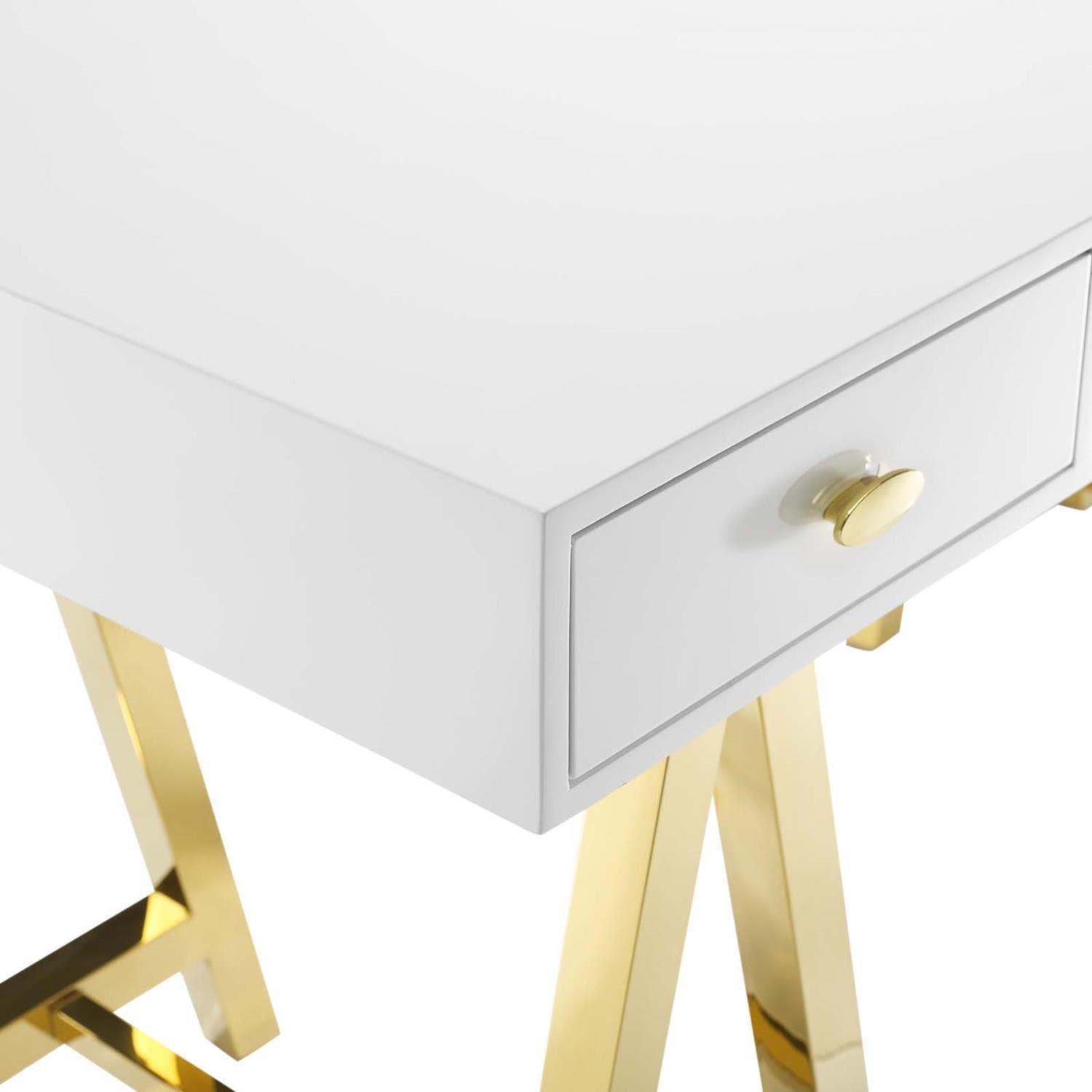 Modway Modway Jettison Office Desk, Gold White