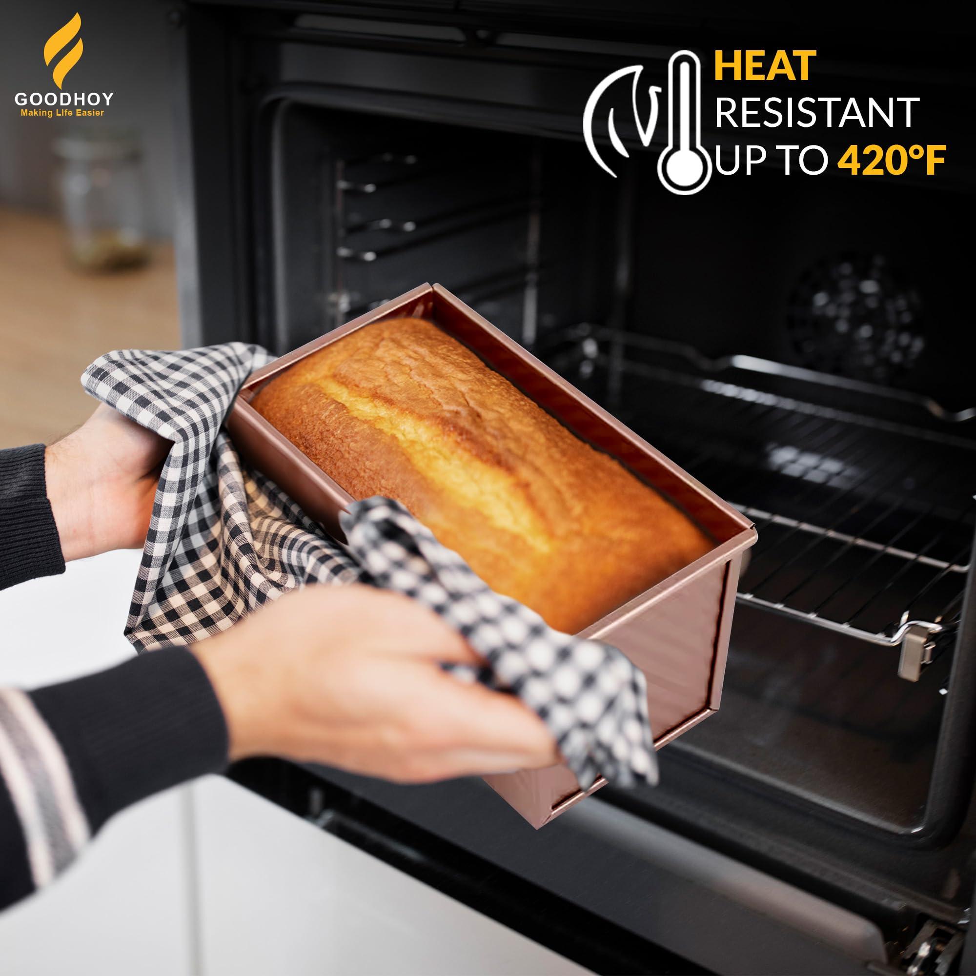 GOODHOY GOODHOY Pullman Loaf Pan with Lid, Ideal for Bread Lovers, Perfect for Sandwich loaf Bread pan bread pans for homemade bread with lid, Bonus: Brush, Scraper & Pullman bread Pan Giftable Box - (2lb)