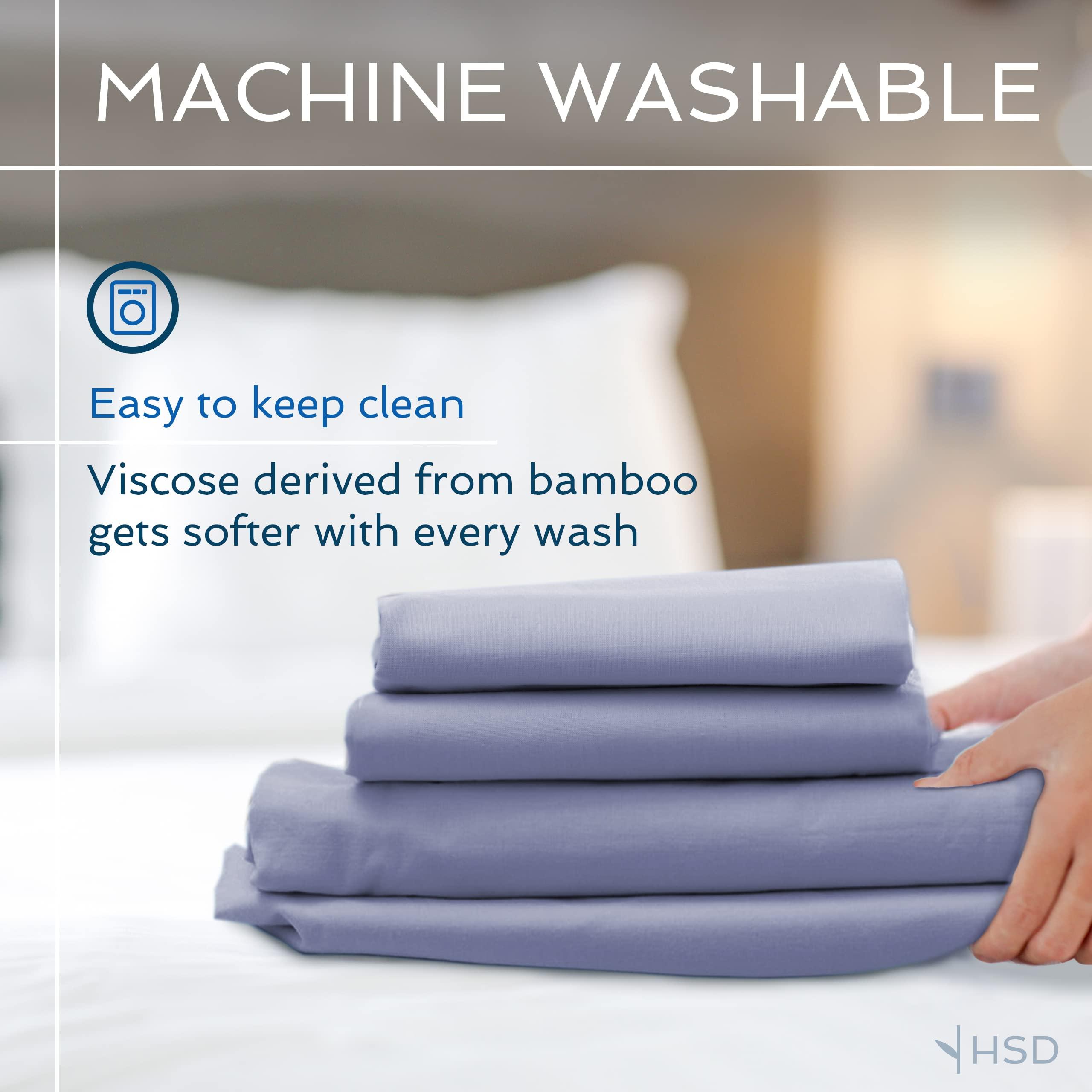 Hotel Sheets Direct Hotel Sheets Direct 4 Piece Bed Sheet Set Full Size, 100% Viscose Derived from Bamboo Sheets Set with 2 Pillowcases, Cooling & Breathable Luxury Bedding, Moisture-Wicking & Silky Soft Texture, White