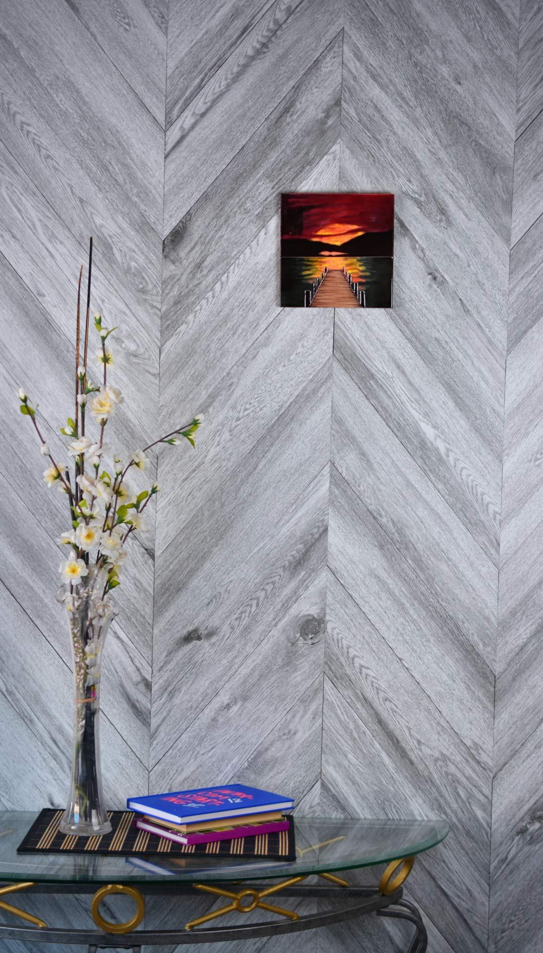 Benaya Benaya - Handcrafted Ceramic Art Tile - Sunset Dock 8\" x 8\" Tile. Home Decor