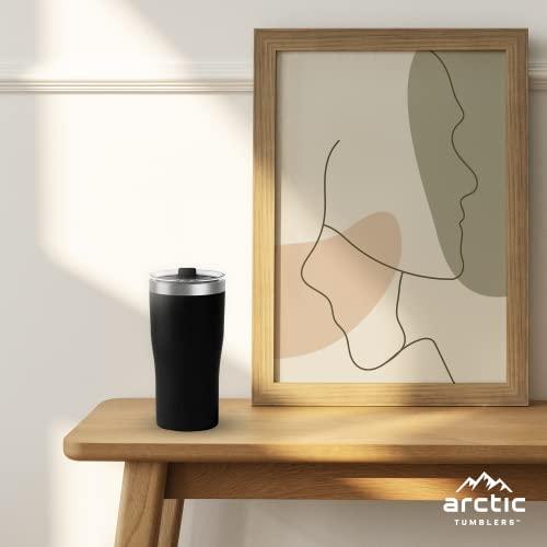 Arctic Tumblers Arctic Tumblers | 30 oz Matte Black Insulated Tumbler with Straw & Cleaner - Retains Temperature up to 24hrs - Non-Spill Splash Proof Lid, Double Wall Vacuum Technology, BPA Free & Built to Last