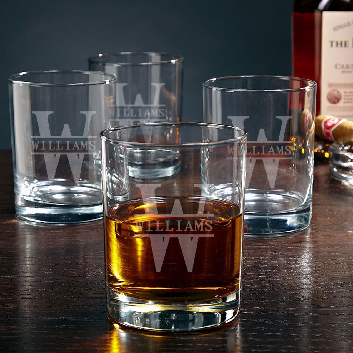 HomeWetBar American Heroes Personalized Argos Decanter Box Set with On the Rocks Glasses (Custom Product)