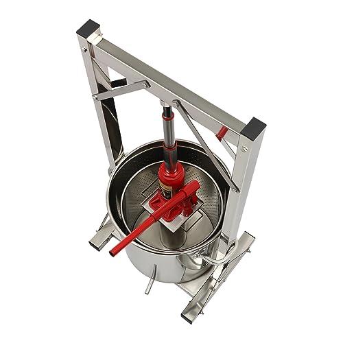Gagalayong Gagalayong 22L Fruit Wine Press, Stainless Steel Cider Press with Hydraulic for Cider, Grape Wine Making Supplies and Equipment (Red) (red)
