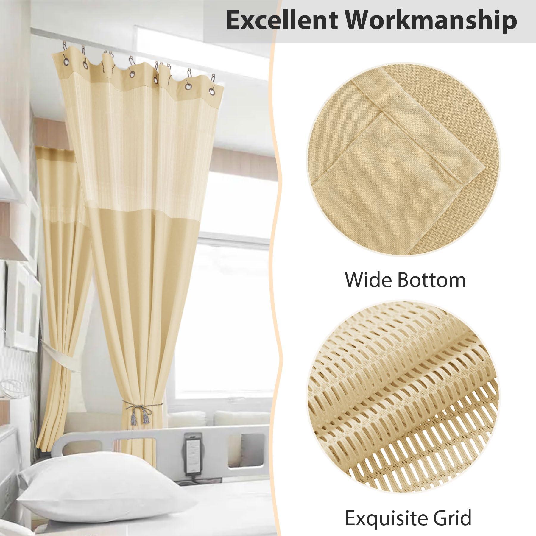 Fcosie Fcosie Hospital Grommet Curtains, 72" Wx96 L | Bean Cubicle Medical Curtain Bed Divider, 1 Panel | Medical Room Divider | Cubicle Hospiatl Curtain | Cubicle Door Privacy Curtain, 6ft Wide x 8ft Tall