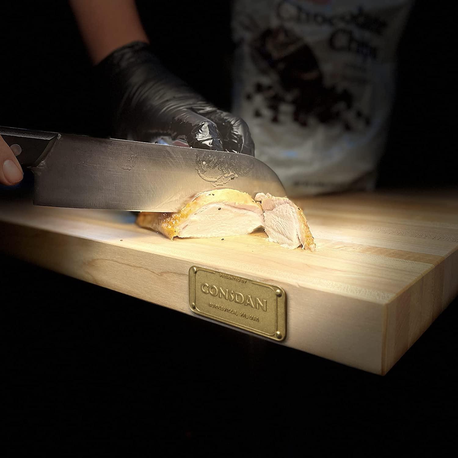 CONSDAN CONSDAN Butcher Block Counter Top, USA Grown Hard Maple Solid Hardwood Countertop, Washer/Laundry Countertop, Table Top, Polished, Prefinished with Food-safe Oil, 1.5\" Thickness, 24\" L x 25\" W