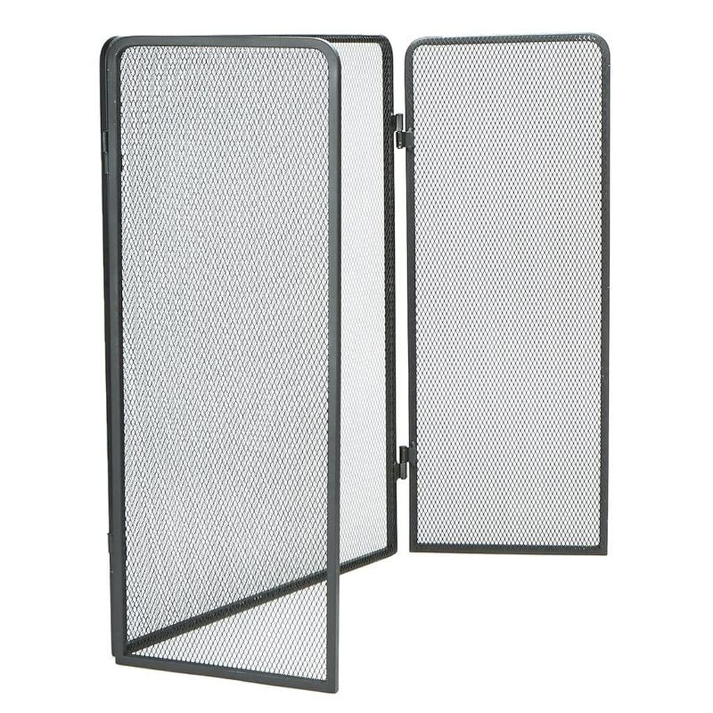 RsFiL Fire Screen/Spark Fire Guard Simple and Modern Fireplace Screen with Net Three Fold Household Simple Fireplace Decoration Partition Spark Guardrail Folding Fire Cover Fireguard