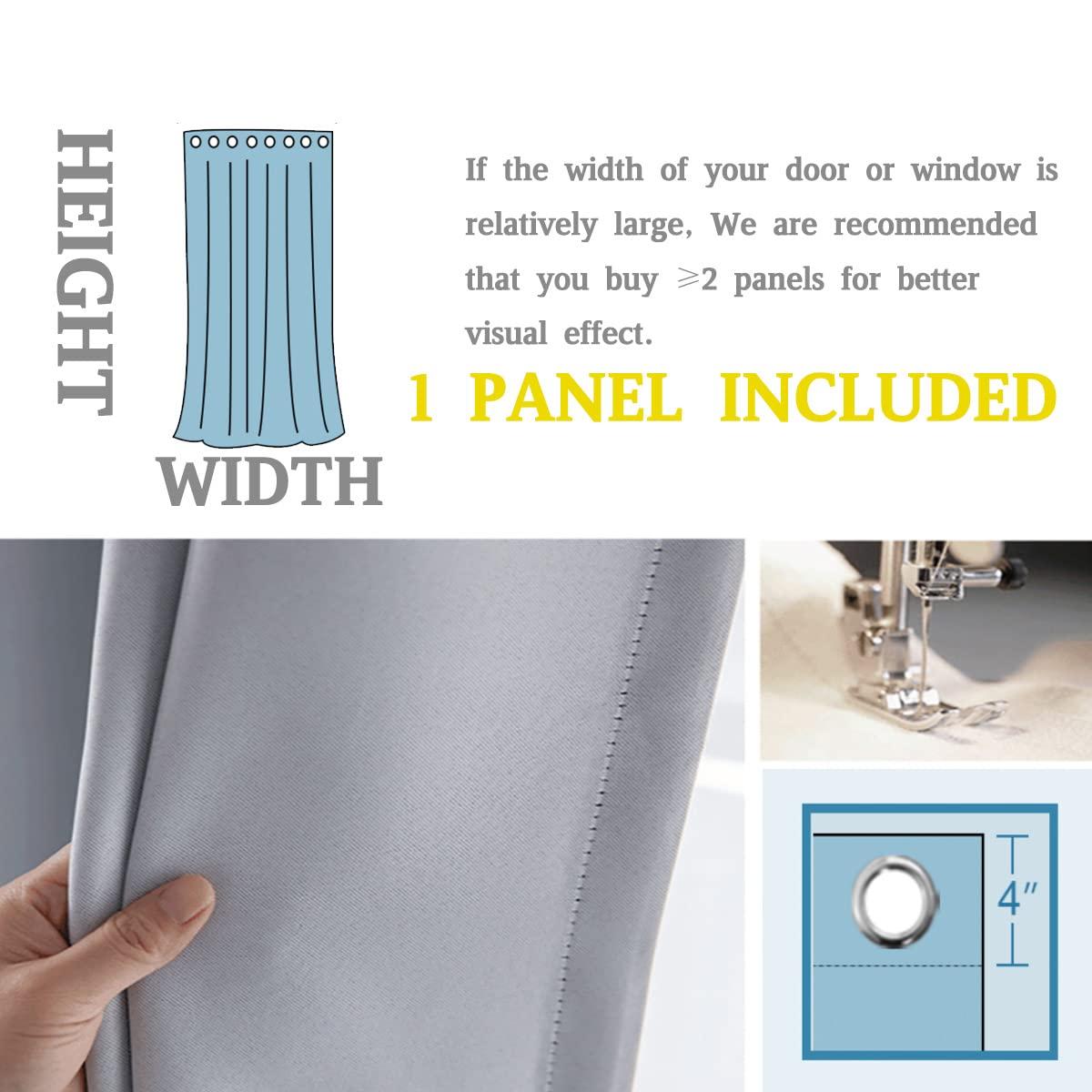 NEW1-ART Retro Ocean Wave Black Out Curtains Drapes for Bedroom Study Room,1 Panel,(W) 51 X (H) 51 Inches