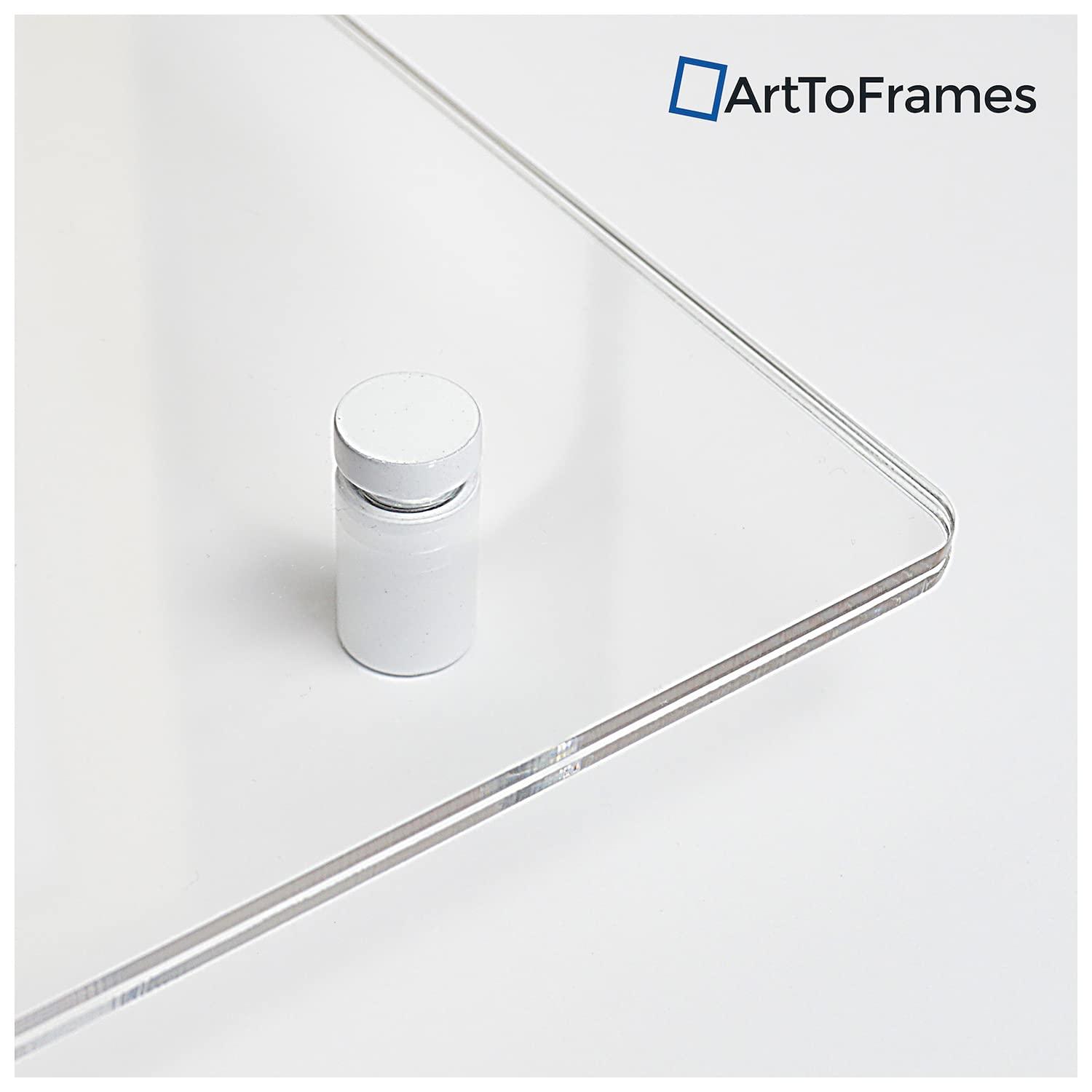 ArtToFrames 27 x 39\" Contemporary Acrylic Floating Frame: Elevate Your Art and Photos in Style - Featuring 19x25mm White Acrylic Standoff for Wall Mounting.