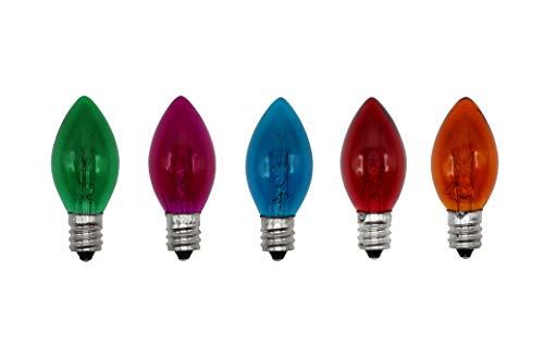 Creative Hobbies Creative Hobbies® Box of 25 Colored Light Bulbs, Random Blinking, 7 Watt, C7 Candelabra Base -Great for Night Lights and Christmas Strings
