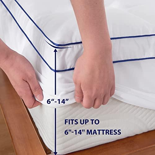 Hokway Hokway Twin XL Mattress Pad, Mattress Topper with 8-21\" Deep Pocket, 1000GSM Down Alternative Overfilled, Quilted Fitted Pillow Top Soft Cooling Mattress Protector