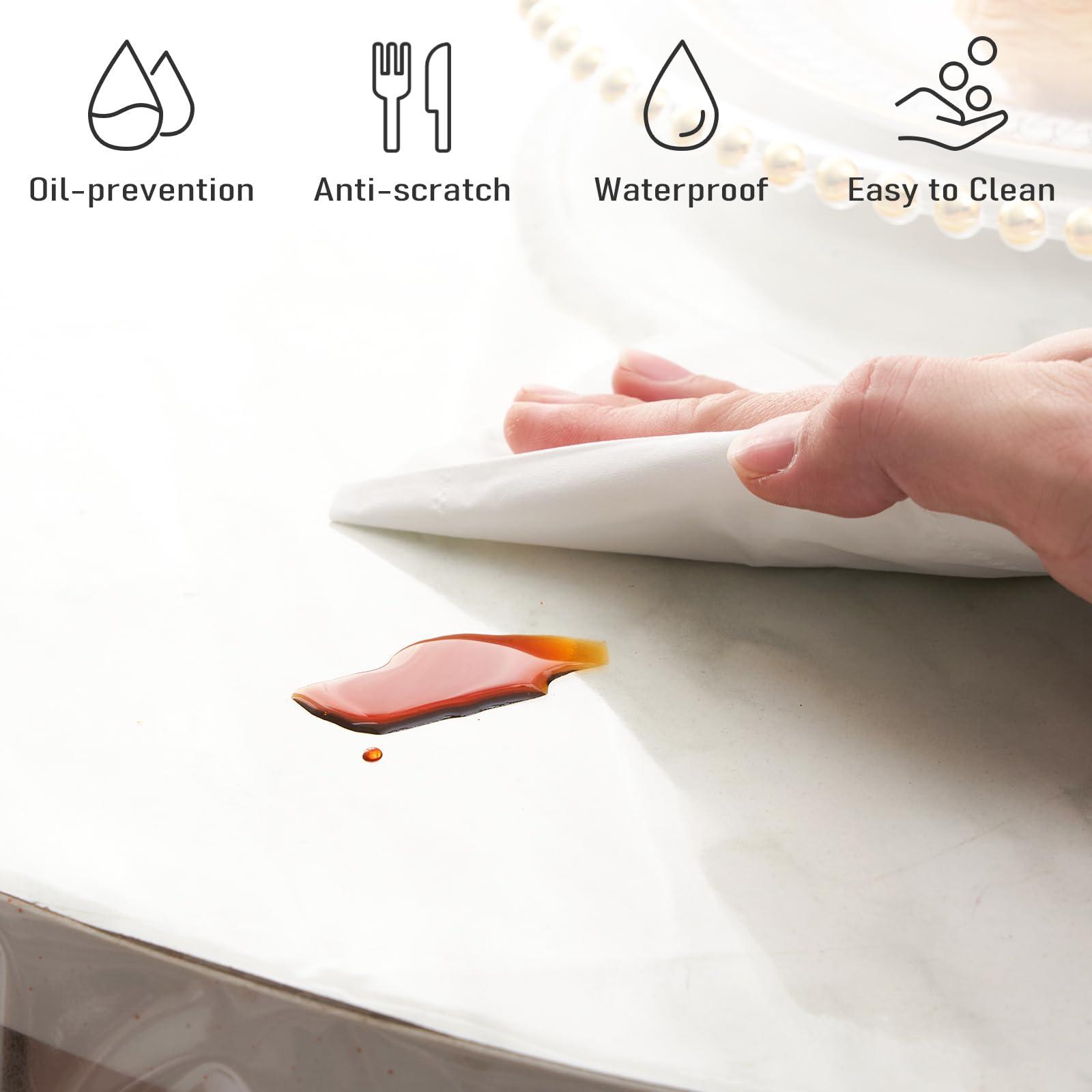 Rawgoodz Rawgoodz Clear Plastic Tablecloth Protector Round 60inch Diameter Waterproof Oilproof Stain Resistant Wipeable Table Cover for Dining Tables