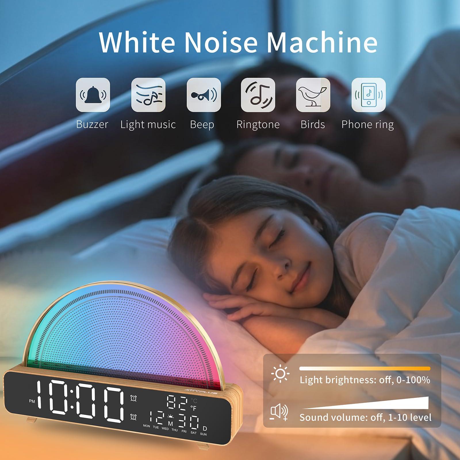 ANYPLUS Sunrise Alarm Clock Wake Up Light for Kids, Bedrooms, Digital Sunlight Alarm Clock Dawn Simulator with Touch Night Light, 13 Soothing Sounds, Snooze Timer, Dual Alarms, Sunrise Simulation