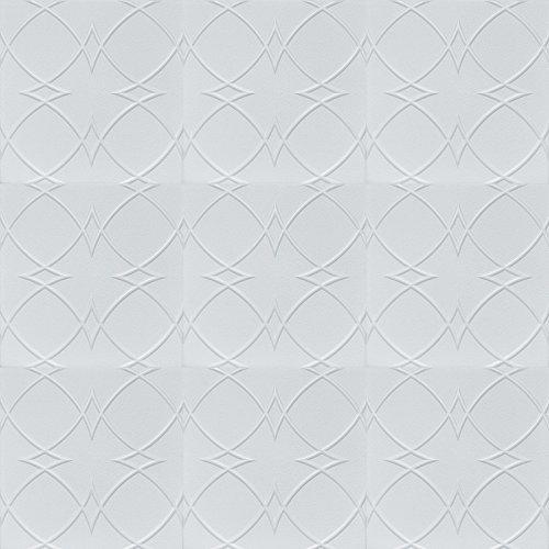 Euro-Deco Ceilings, Inc. Styrofoam Glue Up Ceiling Tiles White 20x20 R23W Pack of 8