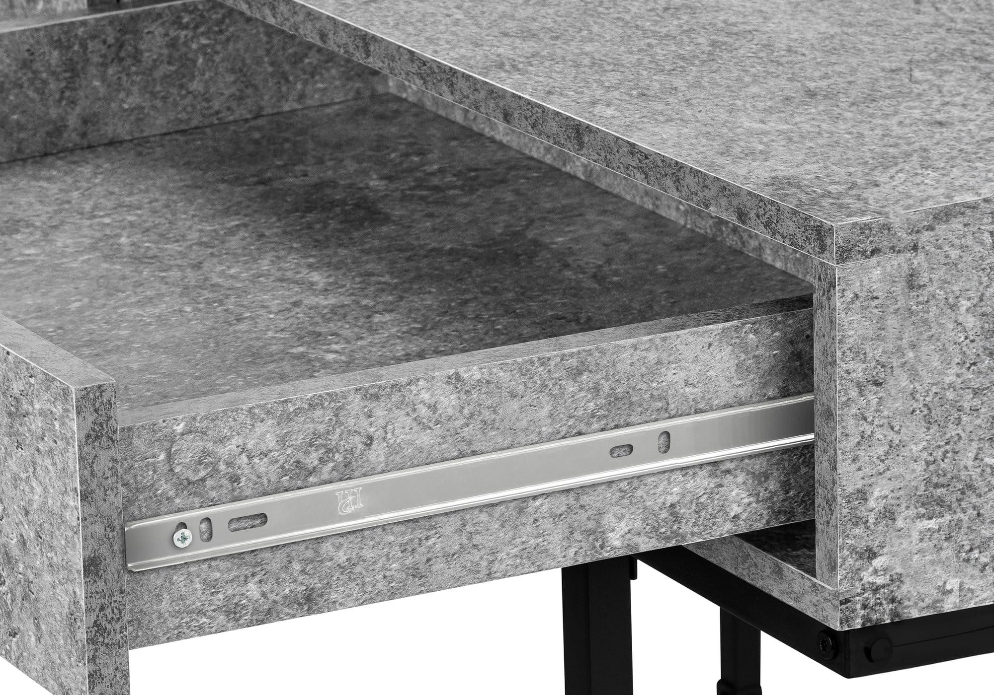 Monarch Specialties Monarch Specialties I 7559 Computer Desk, Home Office, Laptop, Storage Drawers, 48" L, Work, Metal, Laminate, Grey, Black, Contemporary, Modern