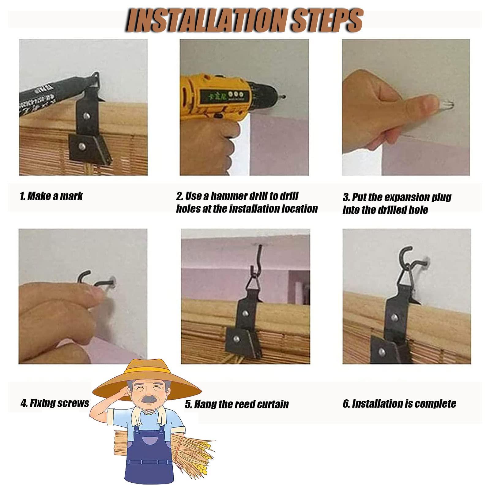 WEZINK Bamboo Roll Up Blinds - Outdoor Shades for Patio, Garden & Sunroom Privacy - 5767in (WH) White