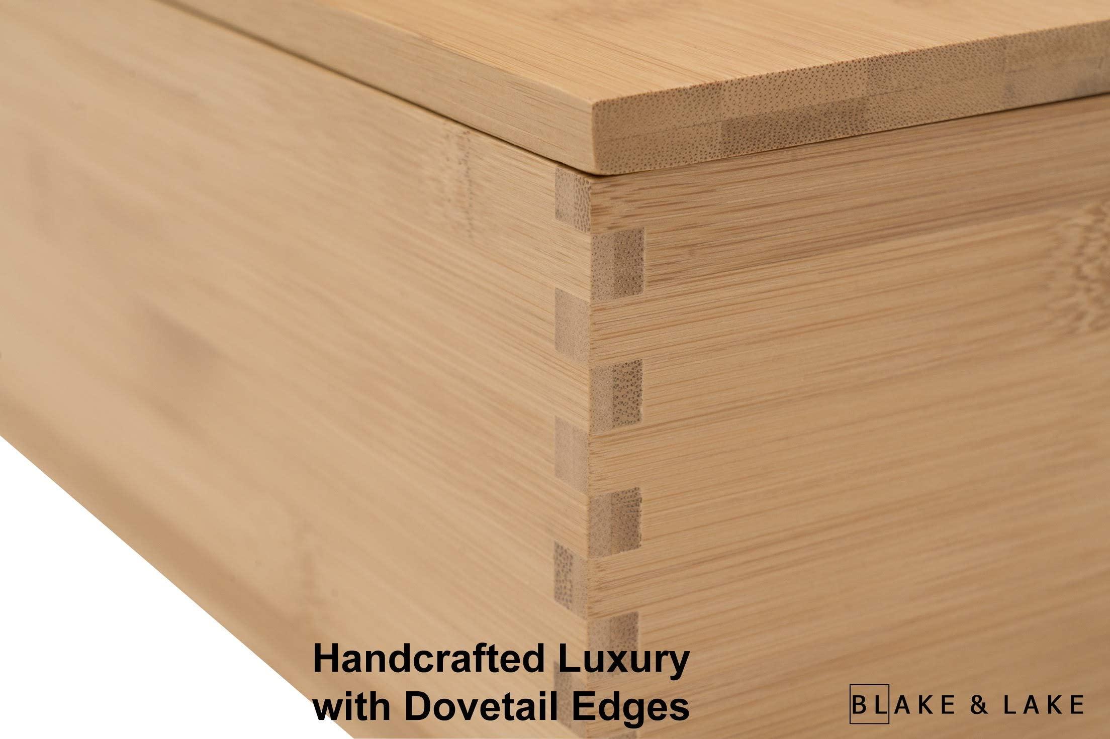 Blake & Lake Blake & Lake Wooden Storage box with Lid - Large Wood Keepsake boxes - Gift Box with lids Store Photos Keepsakes Jewelry Colectibles Treasures - Dovetail Design (Natural)