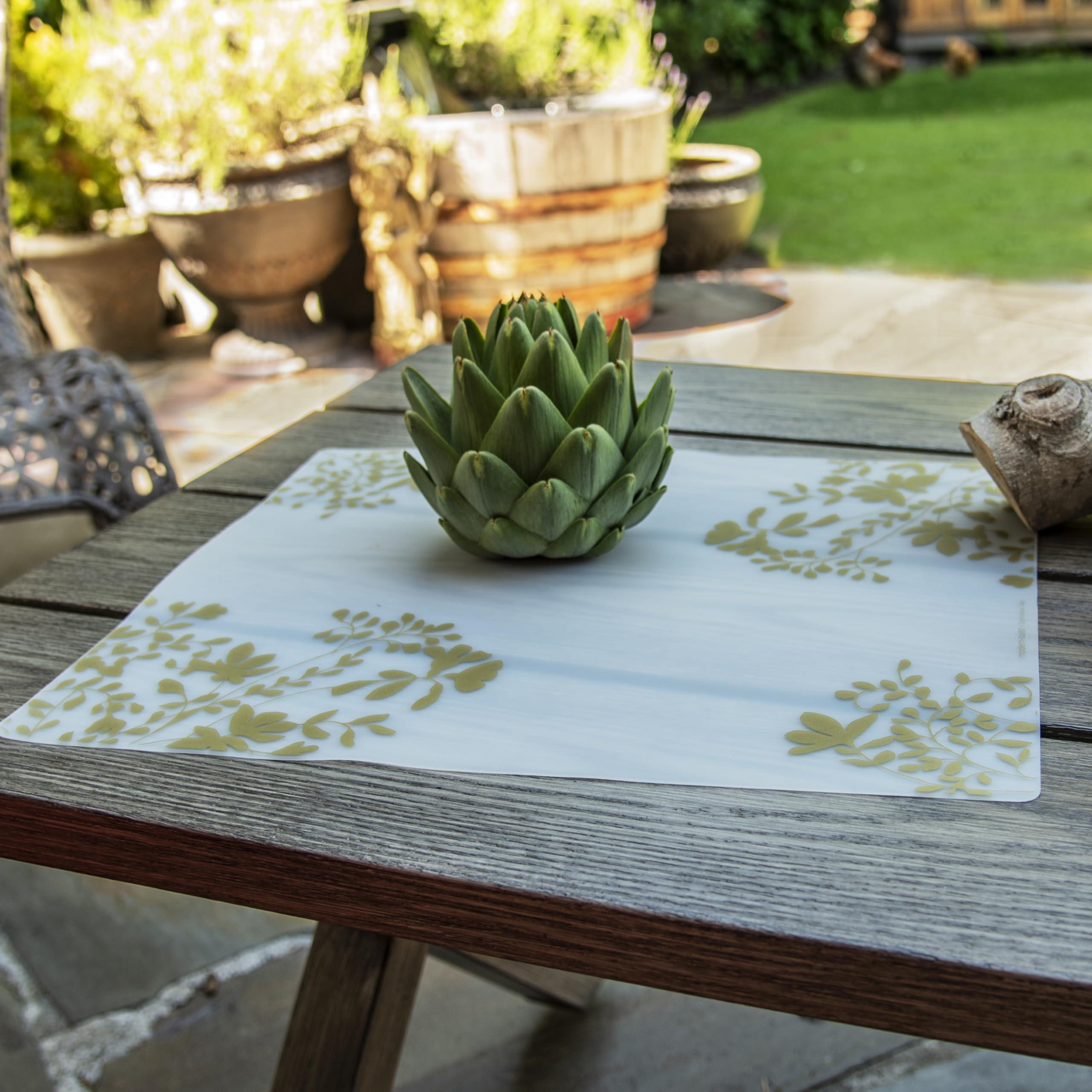 MODERN-TWIST modern-twist Placemat 100% Food-Grade Silicone, Waterproof and Reusable, Jardin Gold