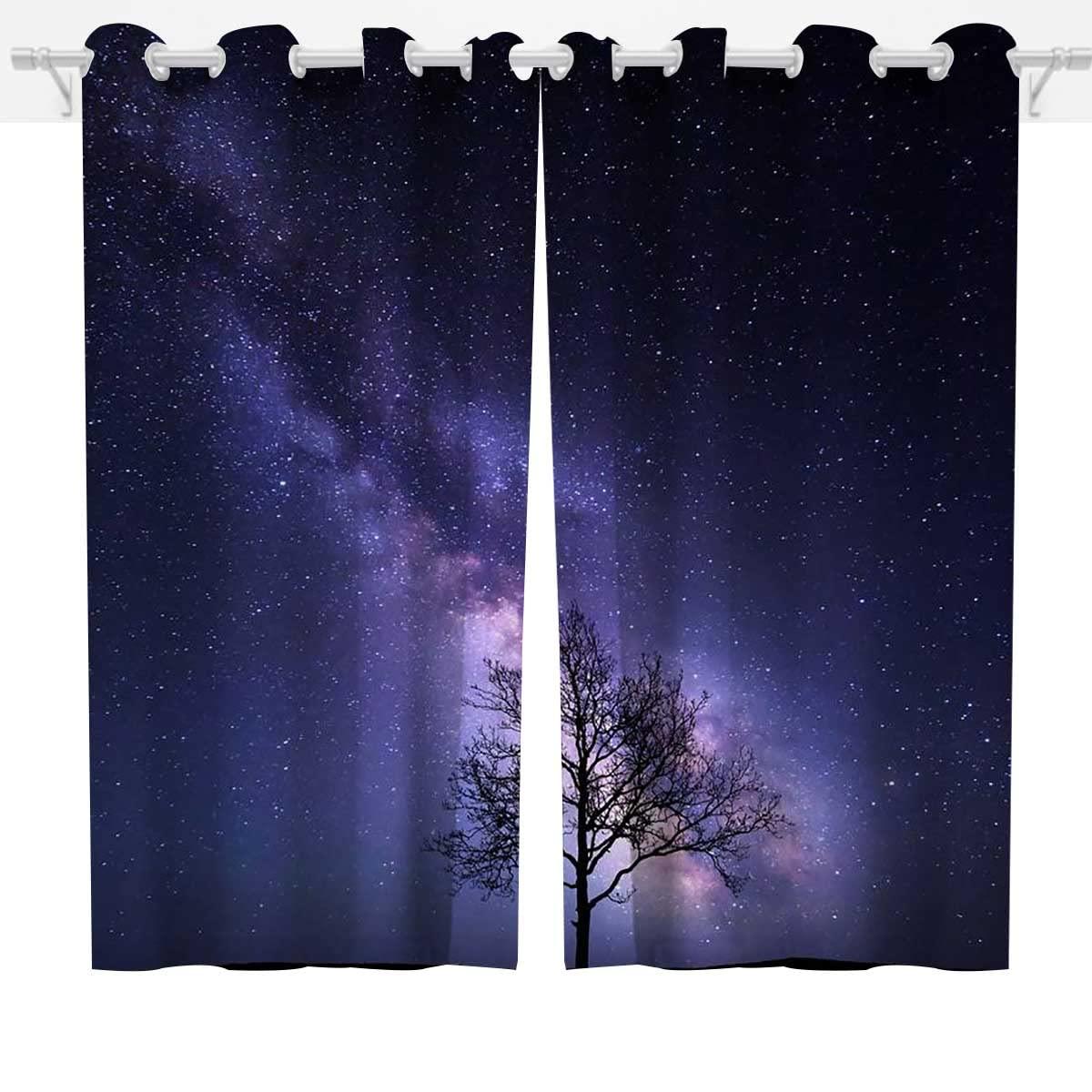HomeLoft Basics Starry Sky Cortinas Blackout para Habitacion 2 Panels Kitchen Curtain for Living Room (W) 85 X (H) 108 Inches