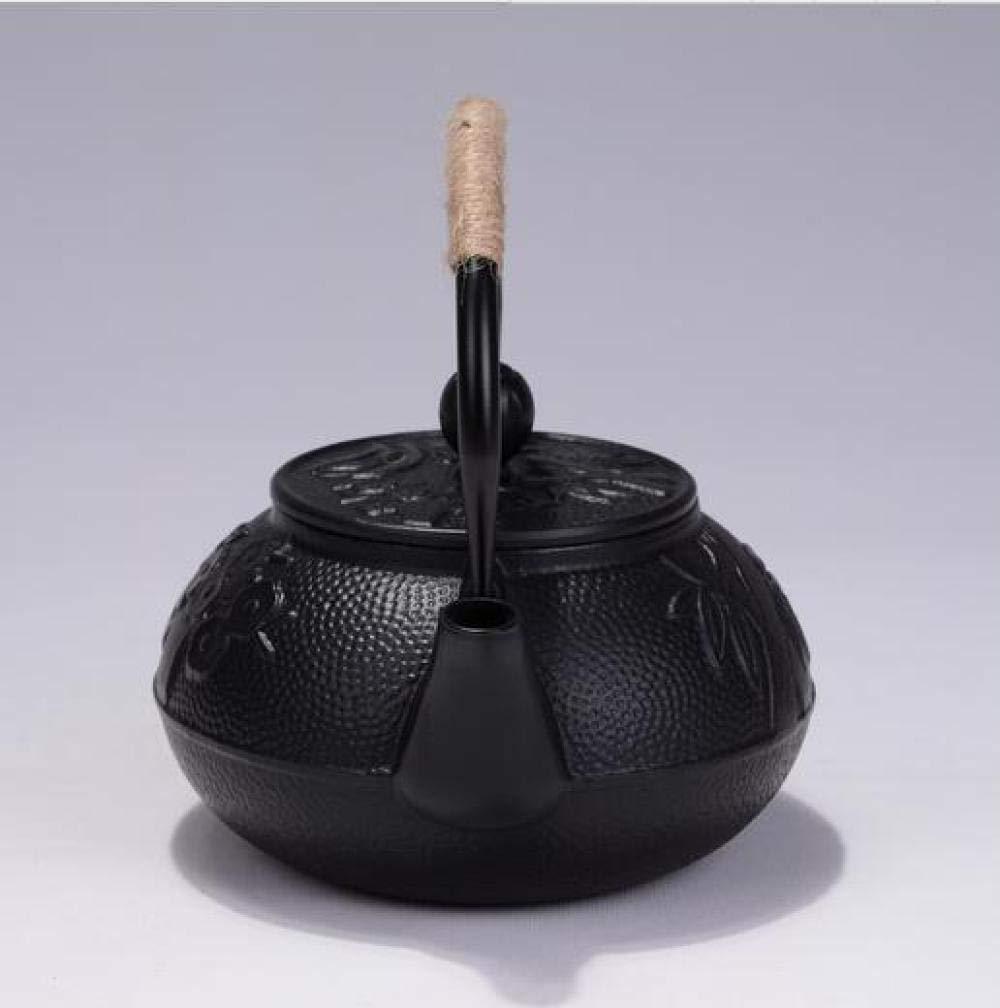 YQBUER Teapot tool Tea Set Exotic Teapots Cast Iron Teapots Chinese Style Uncoated Cast Iron Kettle Tetsubin Teapot Cooking Tools Black Hobnail Tea Pot Kettle