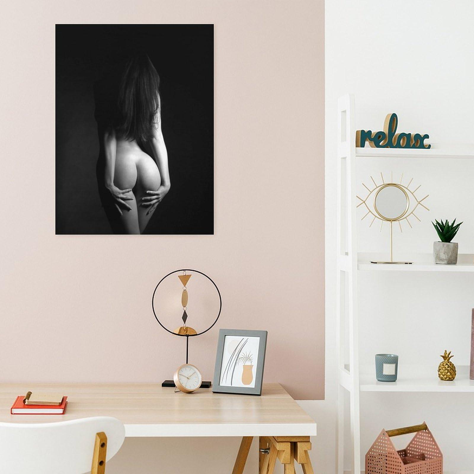 Puryzxac Naked Woman Poster Naked Ass Black And White Wall Art Sex Wall Art Canvas Art Poster And Wall Art Picture Print Modern Family Bedroom Decor 16x20inch(40x51cm) Unframe-style