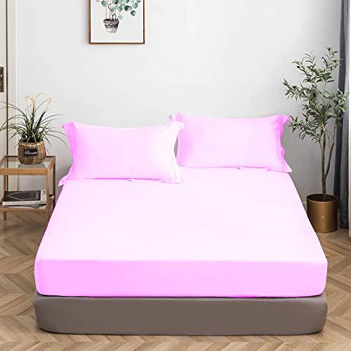 AVISHKA BEDDING Queen Size Fitted Sheet Only 60 x 80 Inches 19 Inch Deep Pocket 100% Egyptian Cotton 1 Piece Fitted Sheet Only All Around Elastic Wrinkle and Fade Resistant - Pink