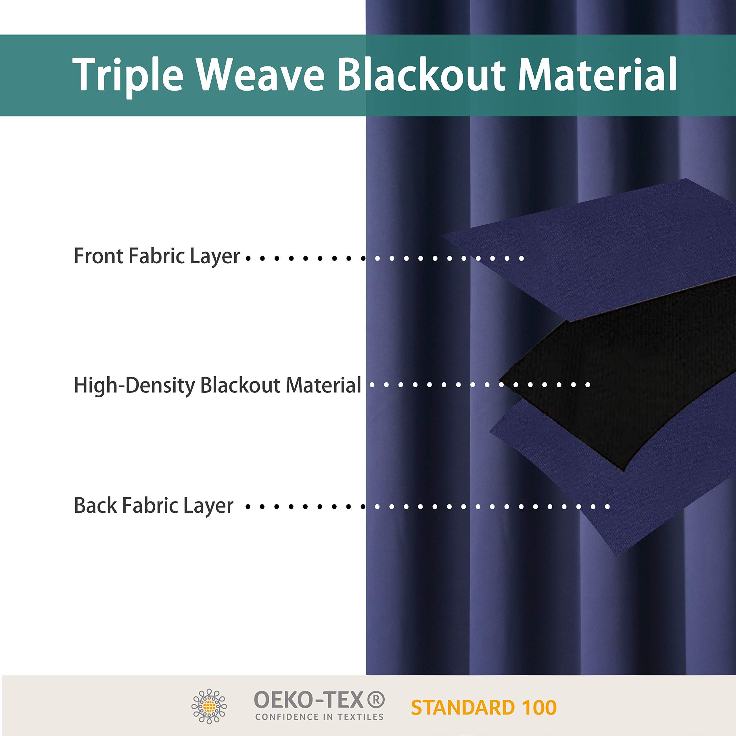 BONZER BONZER Room Divider Curtain Total Privacy Wall Extra Wide Thermal Insulated Blackout Curtains for Slide Window, 96L x 150W Inch (8L x 12.5W ft), 1 Panel, Navy