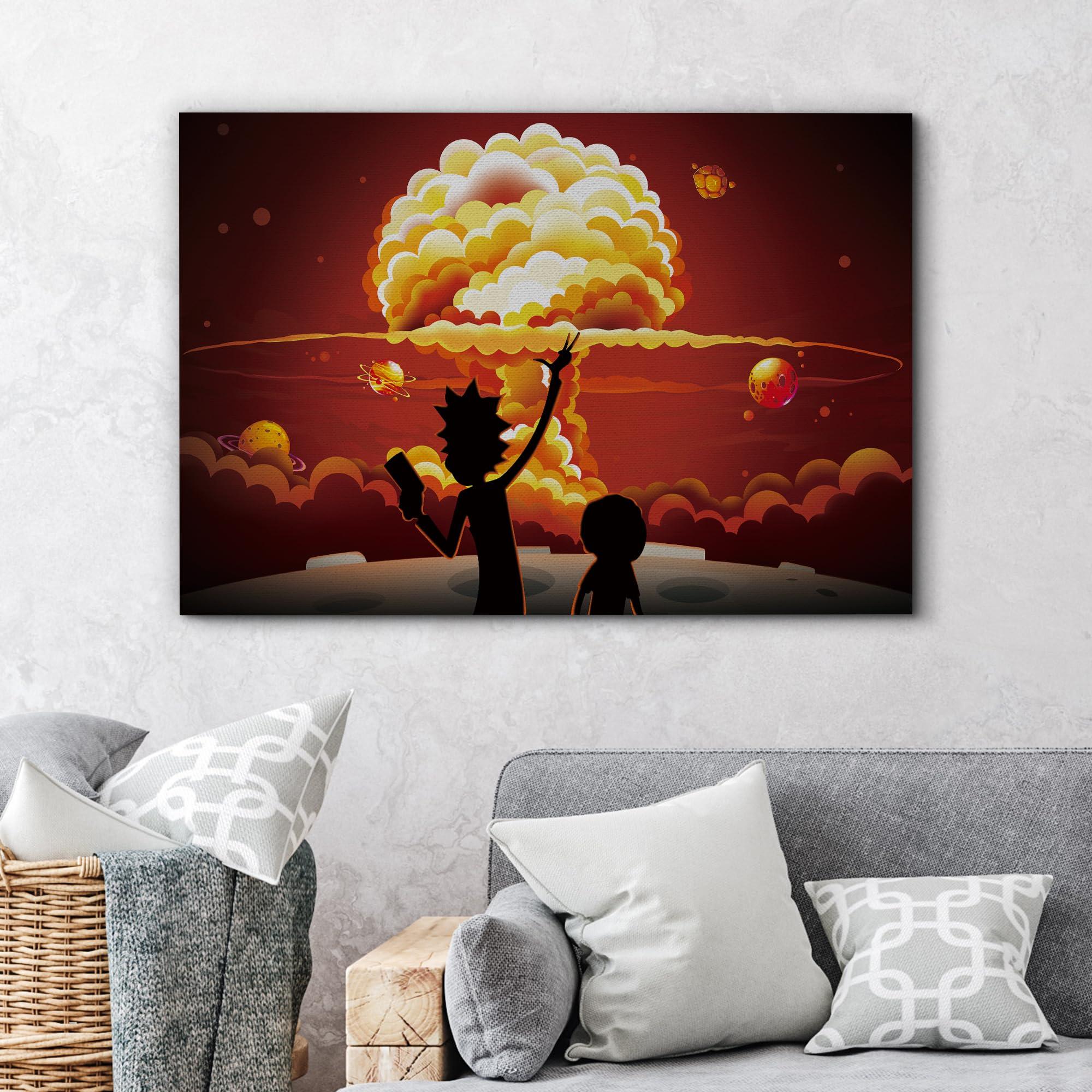 wall26 wall26 Rick and Morty Canvas Wall Art Modern Wall Decor Stretched and Framed Ready to Hang - 32x48 inches