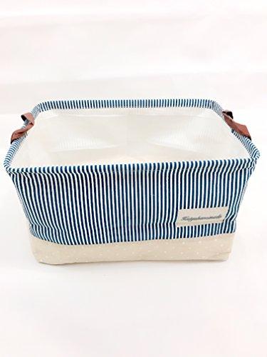 Minimal Life Minimal Life Foldable Multi-Sized Square Natural Linen & Cotton Fabric Storage Bins Clothes Storage Organizers- Set of 4