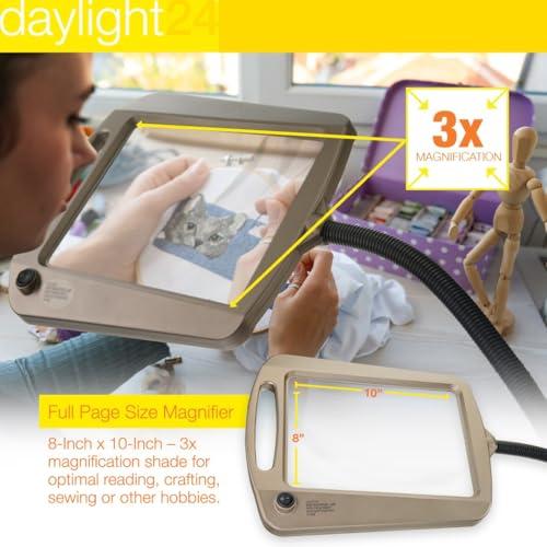 daylight24 daylight24 402039-BRNZ Full Page 8 x 10 Inch LED Illuminated Floor, Bronze Magnifier Lamp