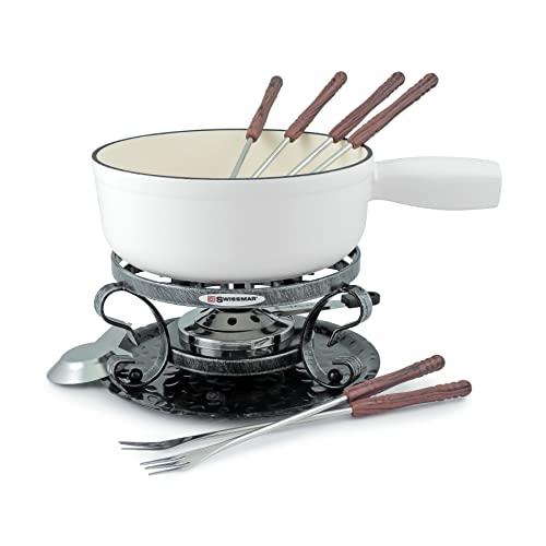 Swissmar Swissmar Lugano 9 Piece Cast Iron Fondue Set - Matte White